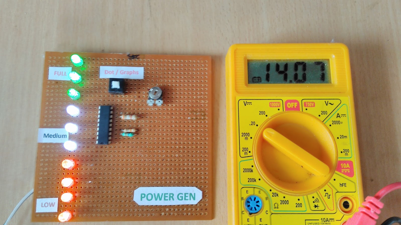 12v Battery Voltage Level Indicator and Checking using LM3915 IC