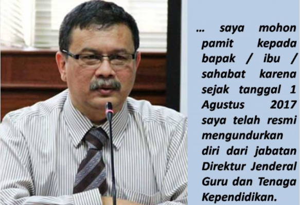 Resmi Dirjen GTK Kemendikbud Mengundurkan Diri - Materi Sekolah