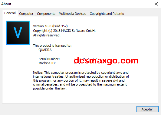 Acerca de MAGIX Vegas Pro 20 Full y Licencia