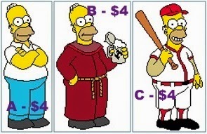 EASY PATTERNS: The Simpsons: Homer Simpson cross-stitch pattern