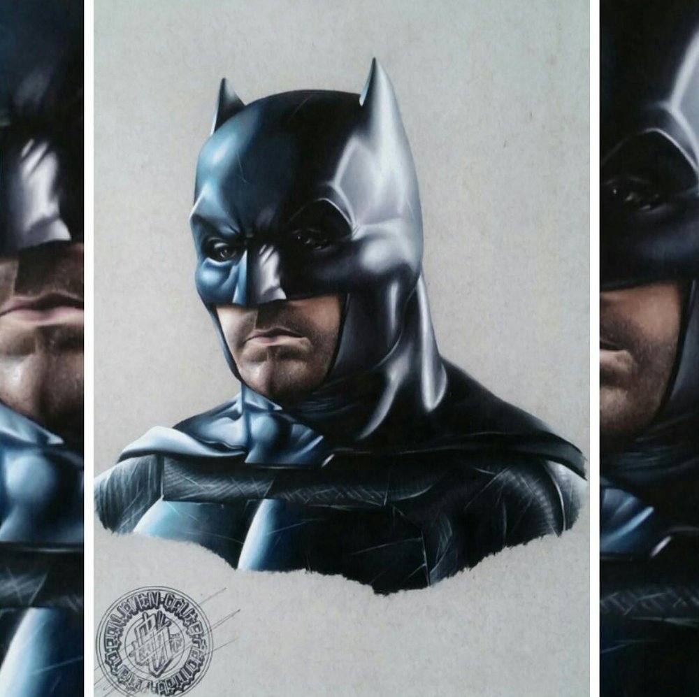 06-Batman-Benjamin-Davis-Superheroes-and-the-Dark-Side-Drawings-www-designstack-co
