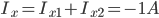 I_x = I_ {x1} + I_ {x2} = - 1 A