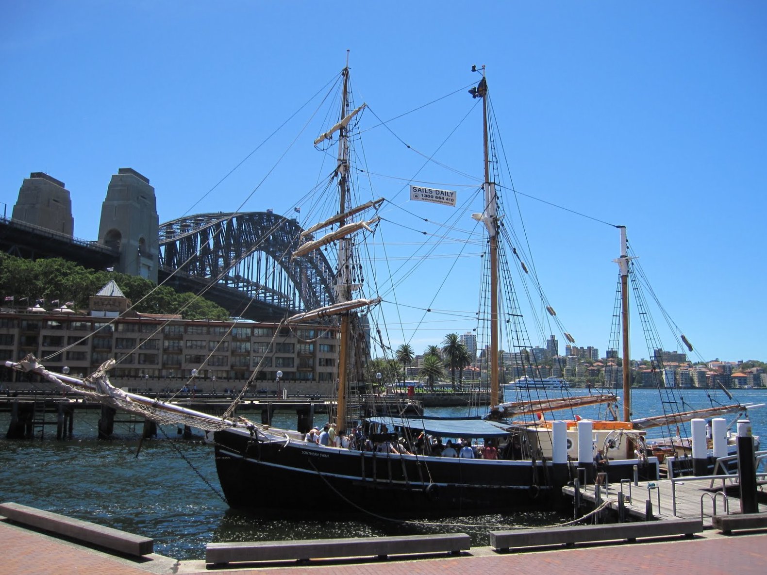 Sydney City and Suburbs Campbells Cove, tall ship, Southern Swan