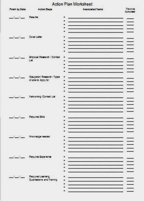 Free Job Search Action Plan worksheet