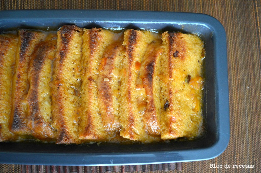 Bloc de recetas Pudin de pan dulce Navideño