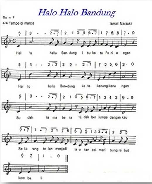 Lirik Lagu Halo Halo Bandung Ismail Marzuki