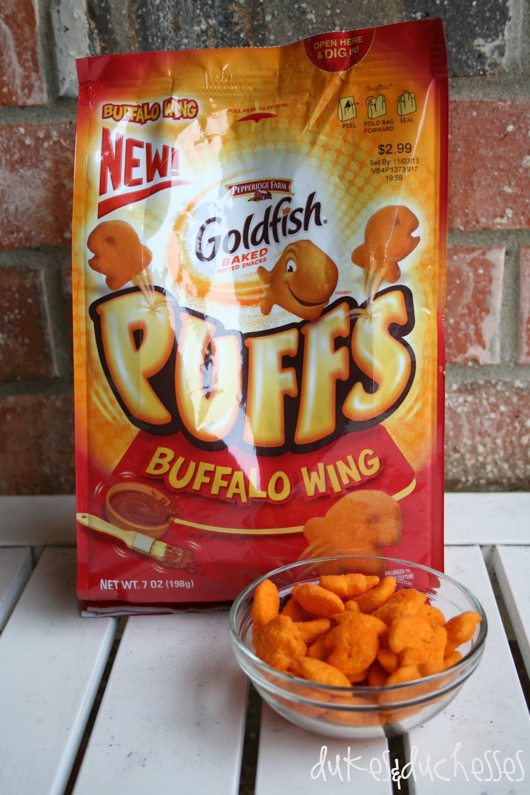 A Fishing Playdate Party Snack with Goldfish Puffs - Dukes and