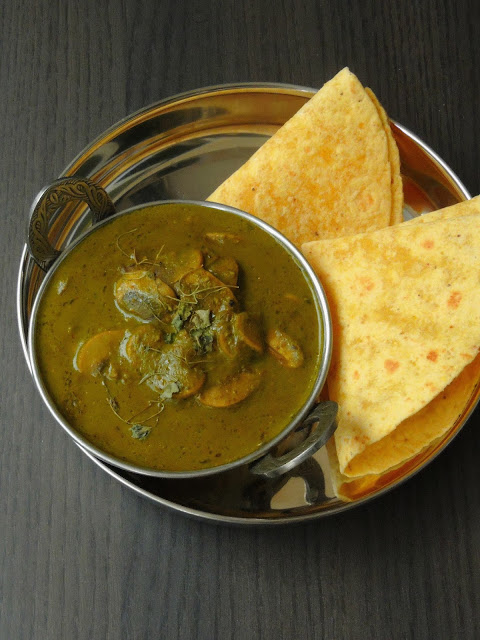 Kashmiri Saag Haddar Yakhni , Mushroom in Yogurt sauce Kashmiri Saag Haddar Yakhni , Mushroom in Yogurt sauce