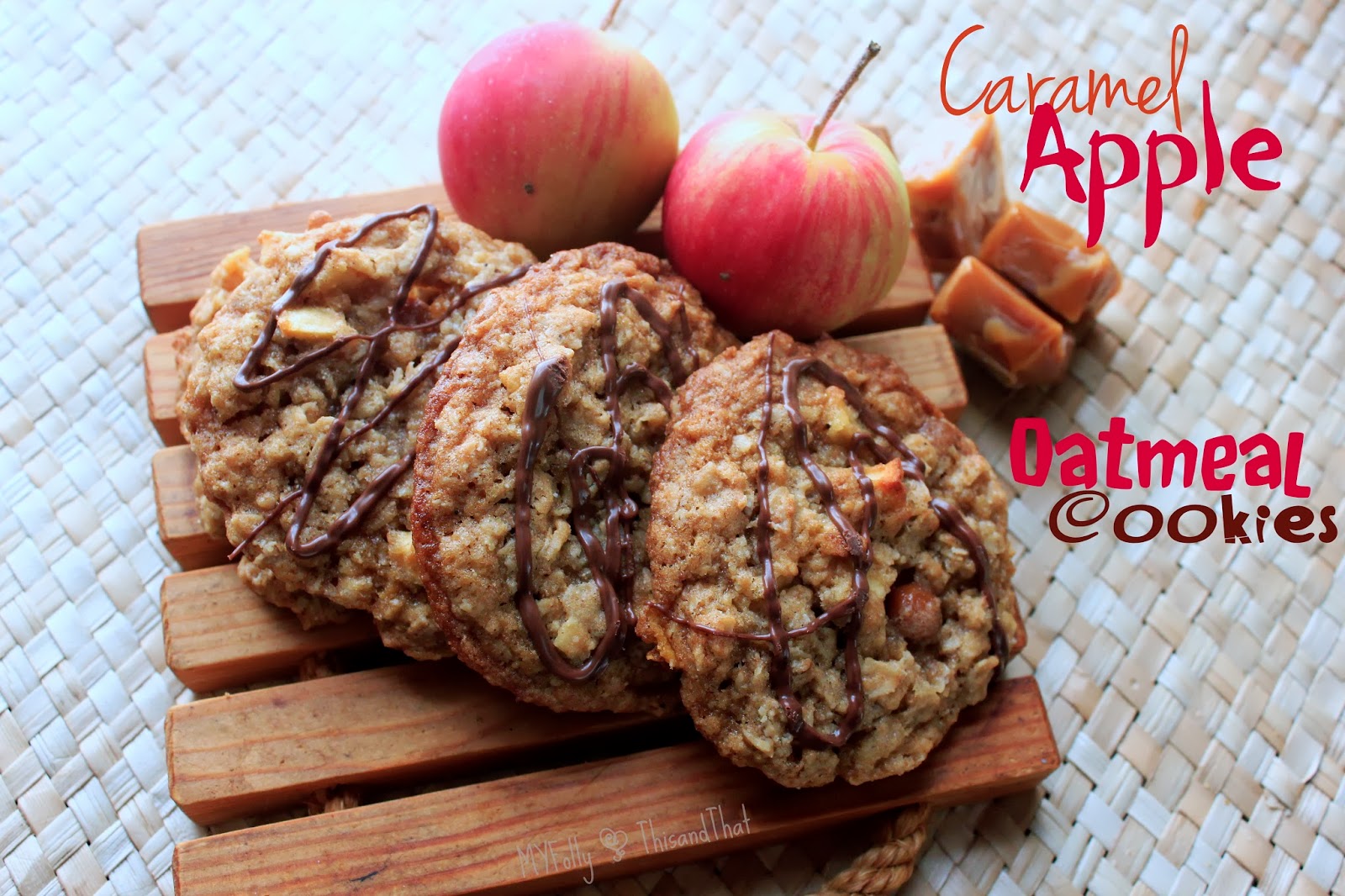 This and that: Apple Caramel Oatmeal Cookies #fillthecookiejar