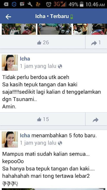 Astaghfirullah! Netizen Ini Senang Aceh Terkena Gempa dan Dia Doakan Terjadi Tsunami Astaghfirullah! Netizen Ini Senang Aceh Terkena Gempa dan Dia Doakan Terjadi Tsunami