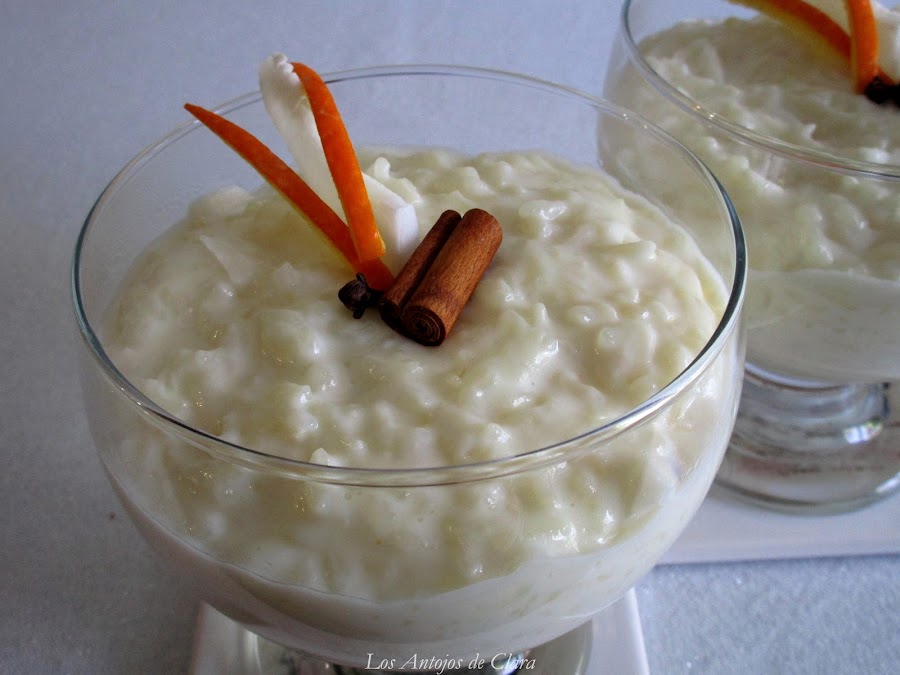 Arroz con leche (con trocitos de coco y leche condensada)