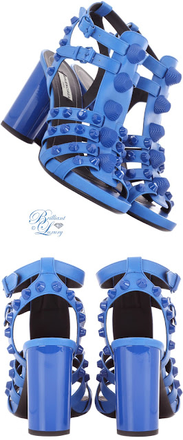 ♦Balenciaga Giant blue studded leather sandals #pantone #shoes #blue #brilliantluxury