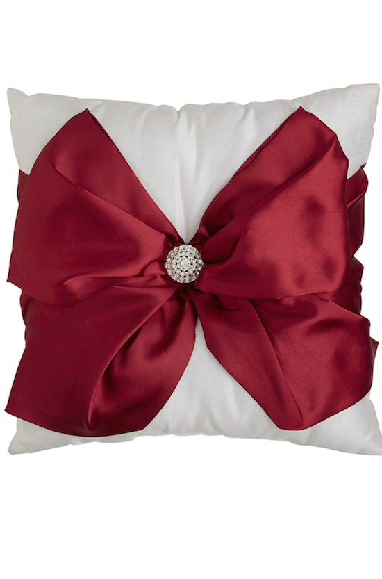Red Bow Pillow Christmas Decor