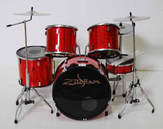 miniature drum set zildjian red