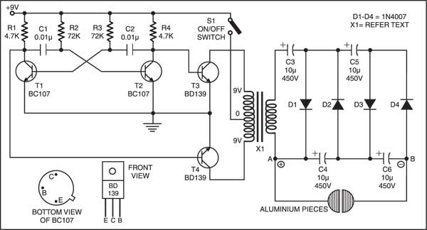 * Eletrônica : Esquema de máquina de choque elétrico.