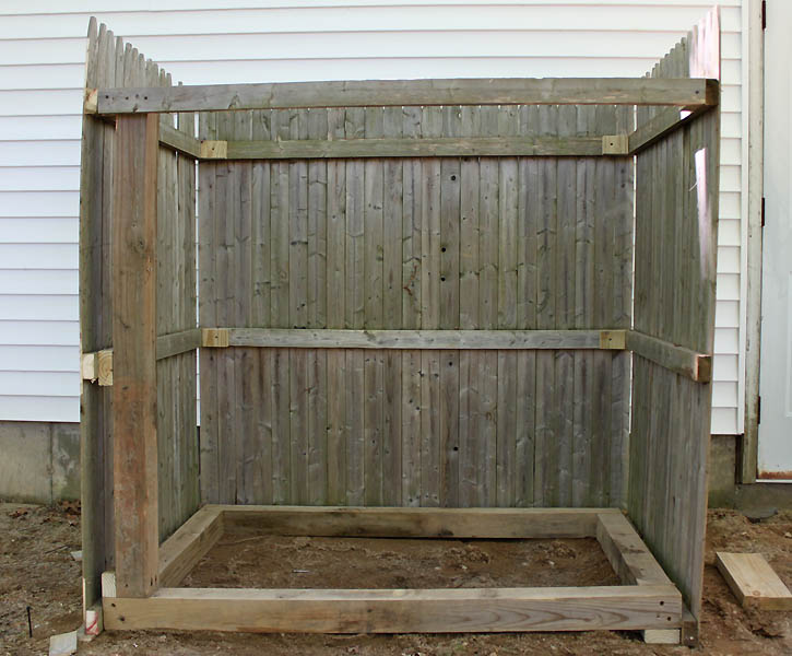 diy upcycled outdoor garbage can storage - Gina Michele