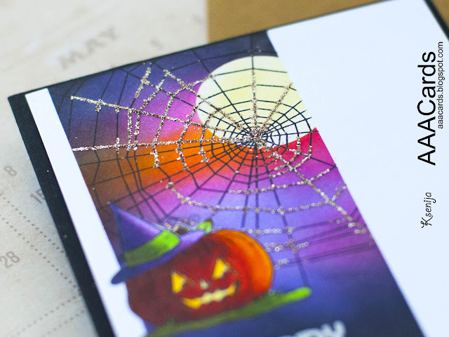 Moonlit Copic Colored Halloween Card