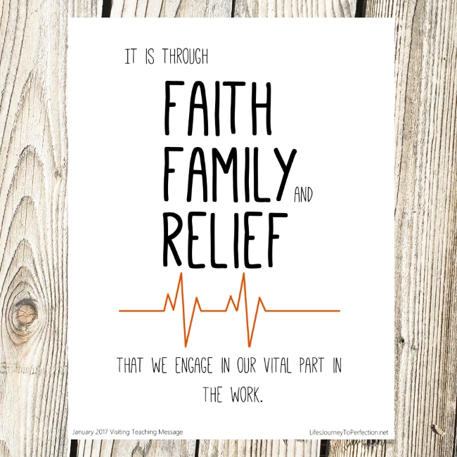 Life's Journey To Perfection Relief Society Visiting Teaching