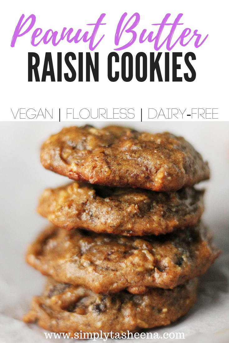 Vegan Flourless Peanut Butter Raisin Cookies Simply Tasheena