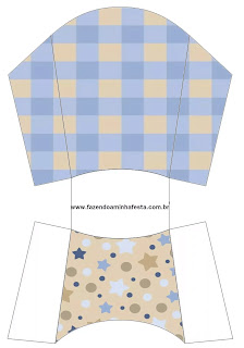 Estrellas Beige y Azul: Cajas para Imprimir Gratis. Estrellas Beige y Azul: Cajas para Imprimir Gratis.
