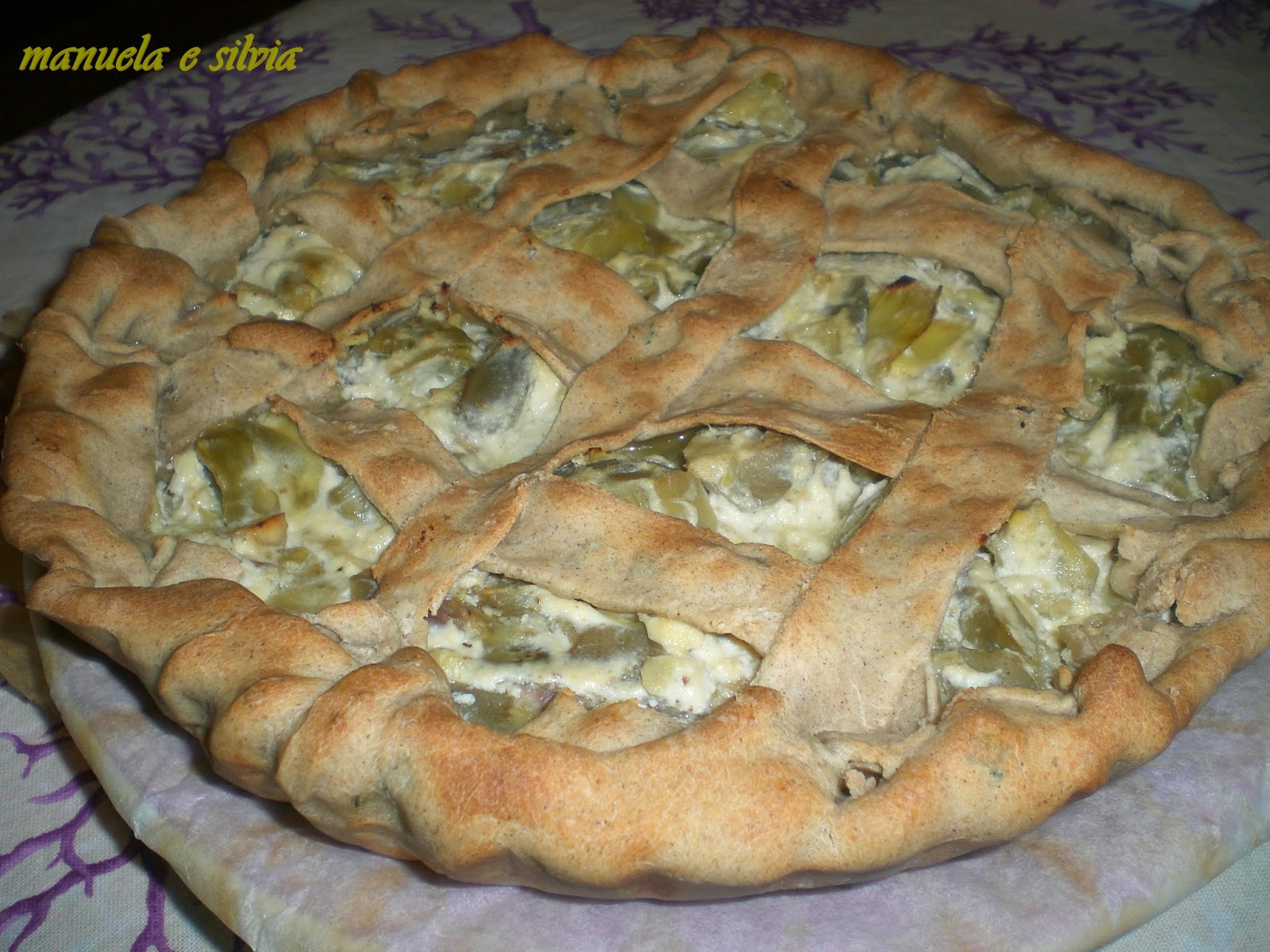 crostata di carciofi e ricotta al profumo di agrumi