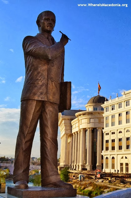 Monument at Art Bridge - Skopje, Macedonia