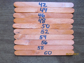 Skip Counting by 2's Craft Sticks