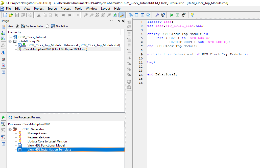 The Answer is 42!! Tutorial for Xilinx DCM Clock Generator with the