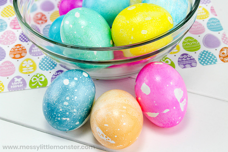 dyeing easter eggs