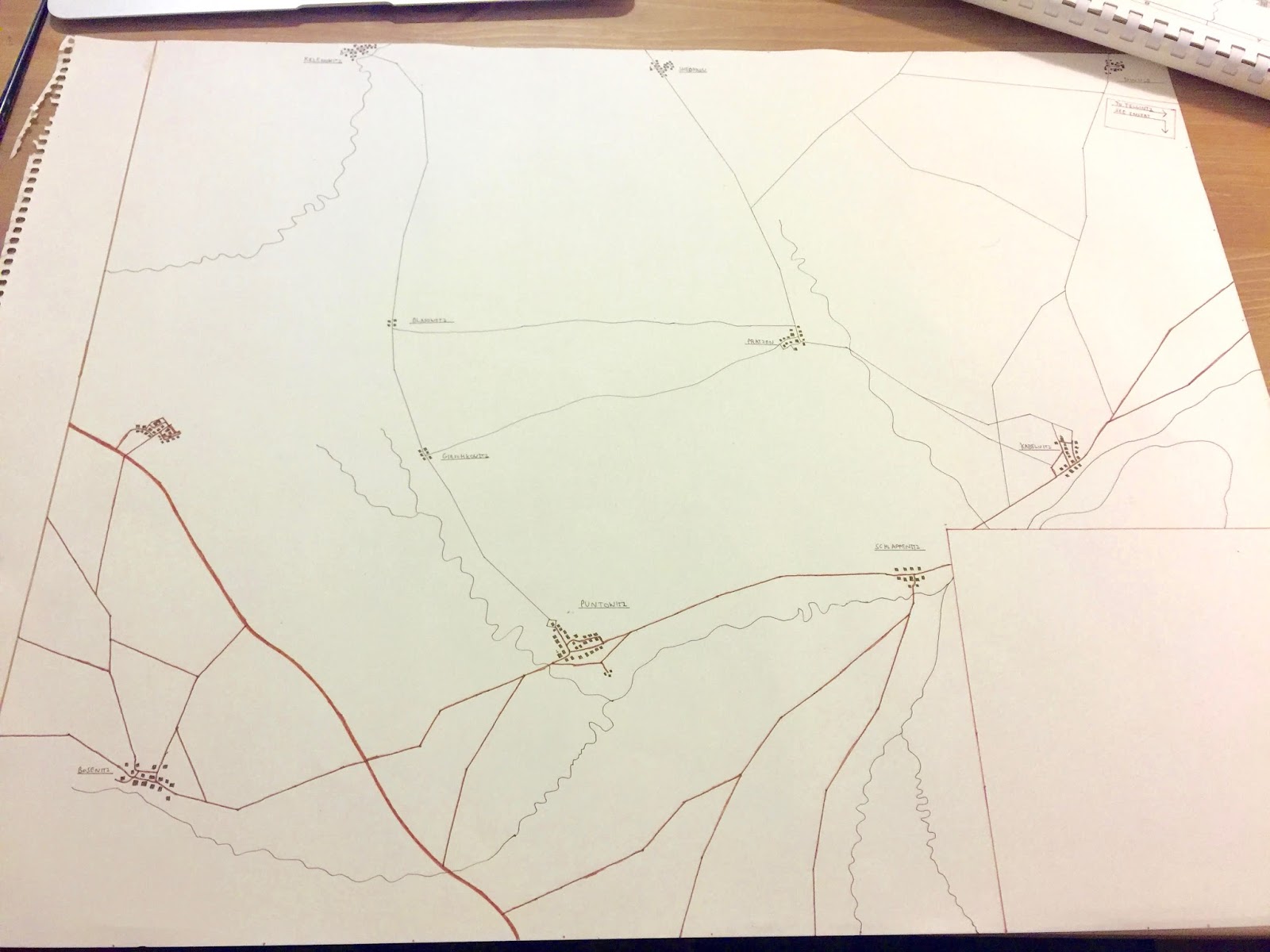 i do the initial drawing in brown ink with a technical pen on the last map i left the roads in this state this time i went back over them with a i do the initial drawing in brown ink with a technical pen on the last map i left the roads in this state this time i went back over them with a
