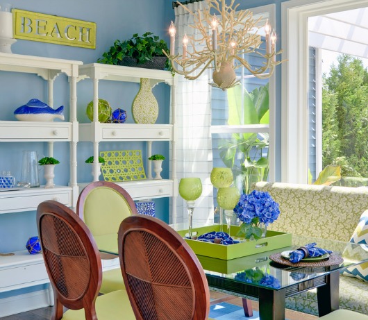 Blue and Green Dining Room