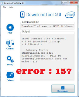 Intel Command line flashtool error