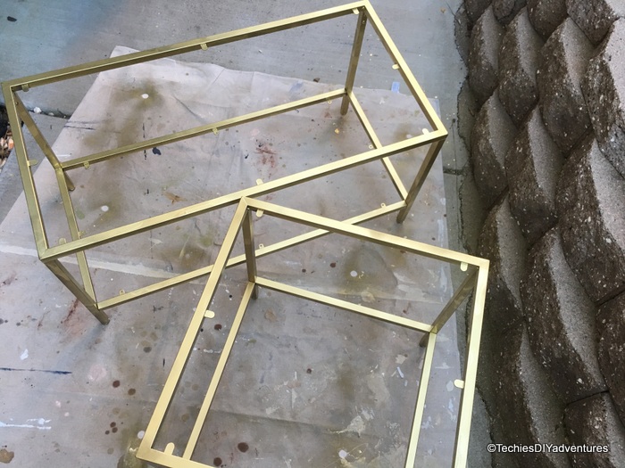 Ikea Vittasjo Nesting Coffee table goes glam with gold Techie's DIY