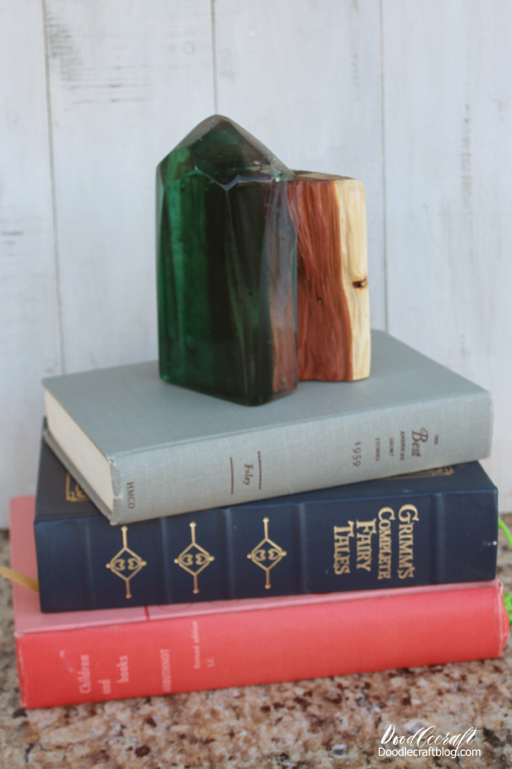 Geometric Resin Wood Bookend DIY