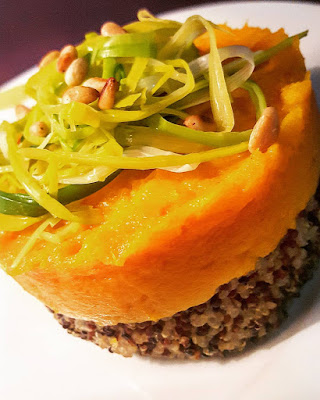 steak protéiné végétarien quinoa purée potimarron poireaux steak végétarien quinoa purée potimarron poireaux