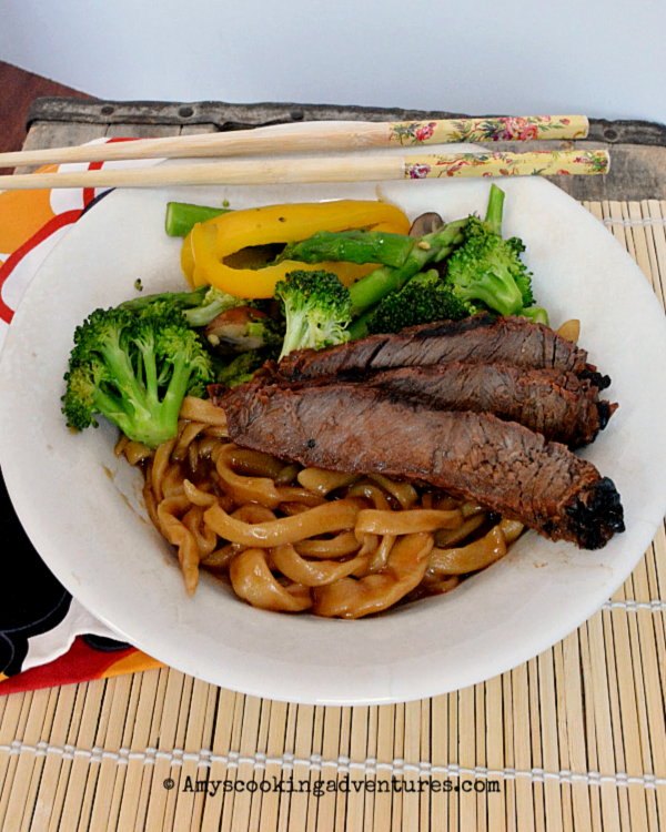 Steak Stir Fry Noodle Bowls with Homemade Udon Noodles 