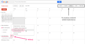 Jak dodać inny kalendarz w Google Calendar 1
