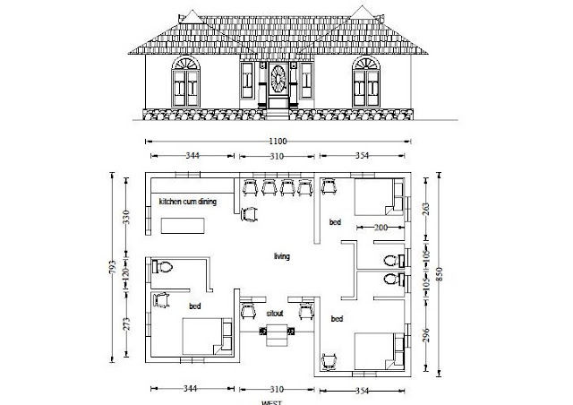 below 1000 sq ft house plans 3 bedroom kerala, very low budget 3 bedroom house plan kerala