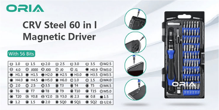 ORIA Screwdriver Set, Magnetic Driver Kit, Professional Repair Tool Kit