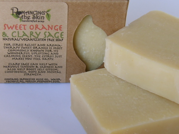 Natural Sweet Orange & Clary Sage Soap (Vegan/Gluten Free)