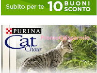 Purina Cat Chow ti regala gratis 10 buoni sconto Logo Purina Cat Chow ti regala gratis 10 buoni sconto