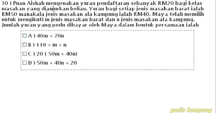Contoh Soalan Matematik Kolej Vokasional  Contoh Waouw