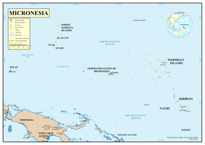 MICRONESIA - GEOGRAPHICAL MAPS OF MICRONESIA ~ Klima Naturali™