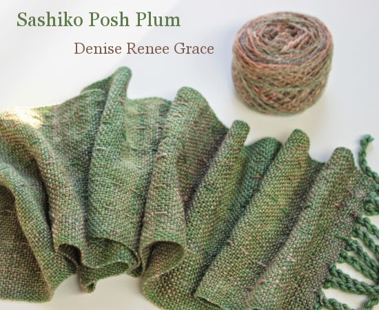 Sashiko Posh Plum scarf