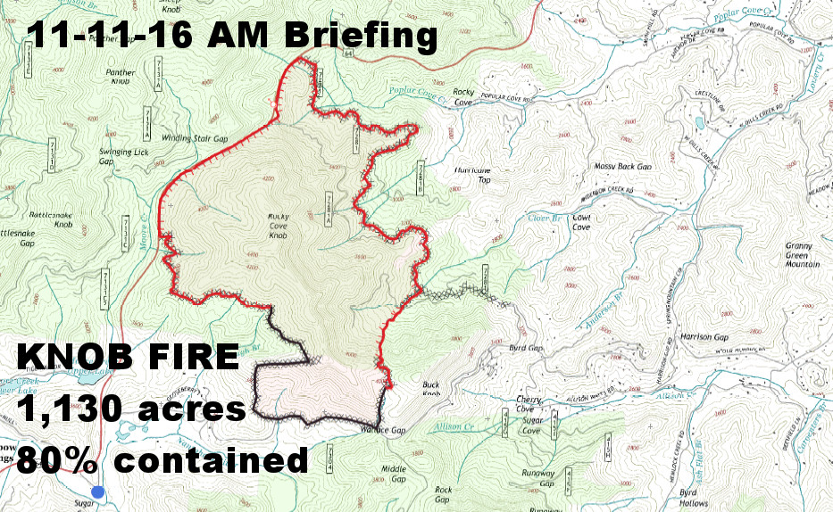 Knob Fire Update Nov 11th, 2016 AM Briefing Thunder Pig