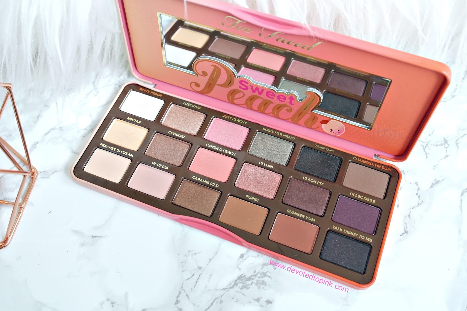 Too Faced, Sweet Peach Palette, Review, Swatches 