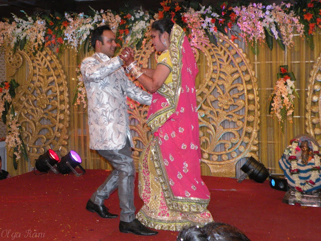 the bride and groom are dancing for the guests