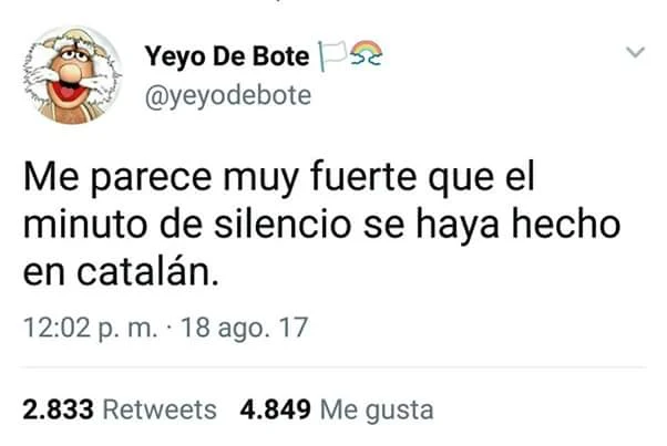 Me parece muy fuerte que el minuto de silencio se haya hecho en catalán