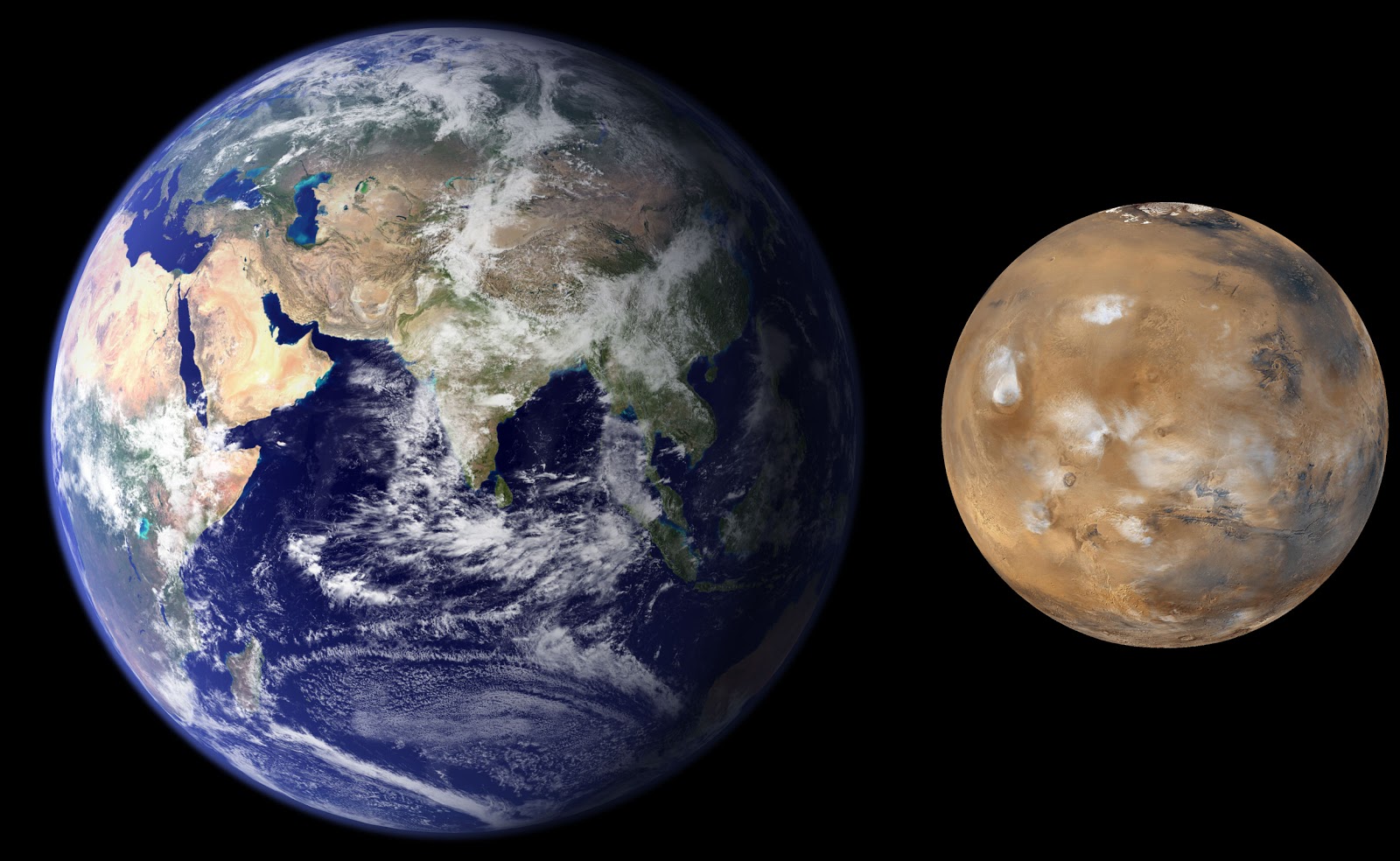 Comparison of the Earth to Mars Earth Blog