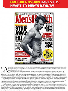 Hrithik Roshan on the cover page of Men's Health magazine